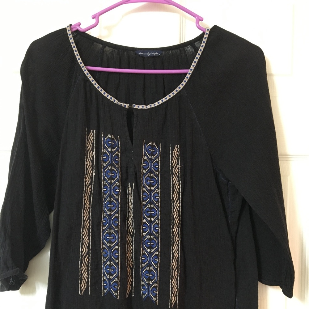 American Eagle 3/4 sleeve Boho top